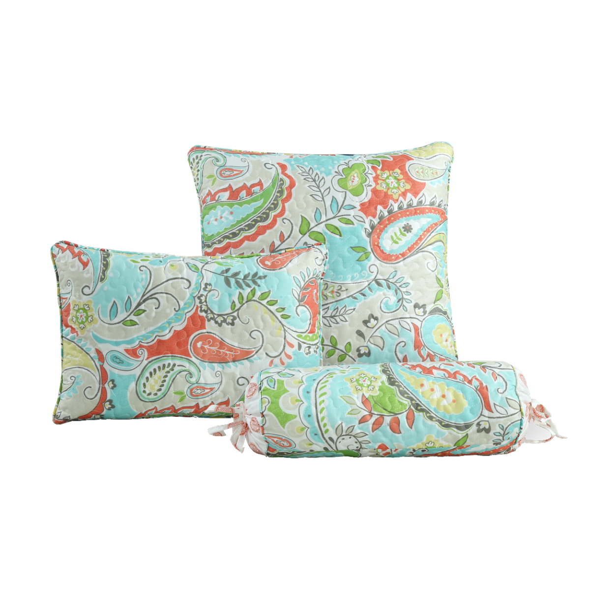 Mirage Paisley Floral Decor Throw Pillows Set of 3