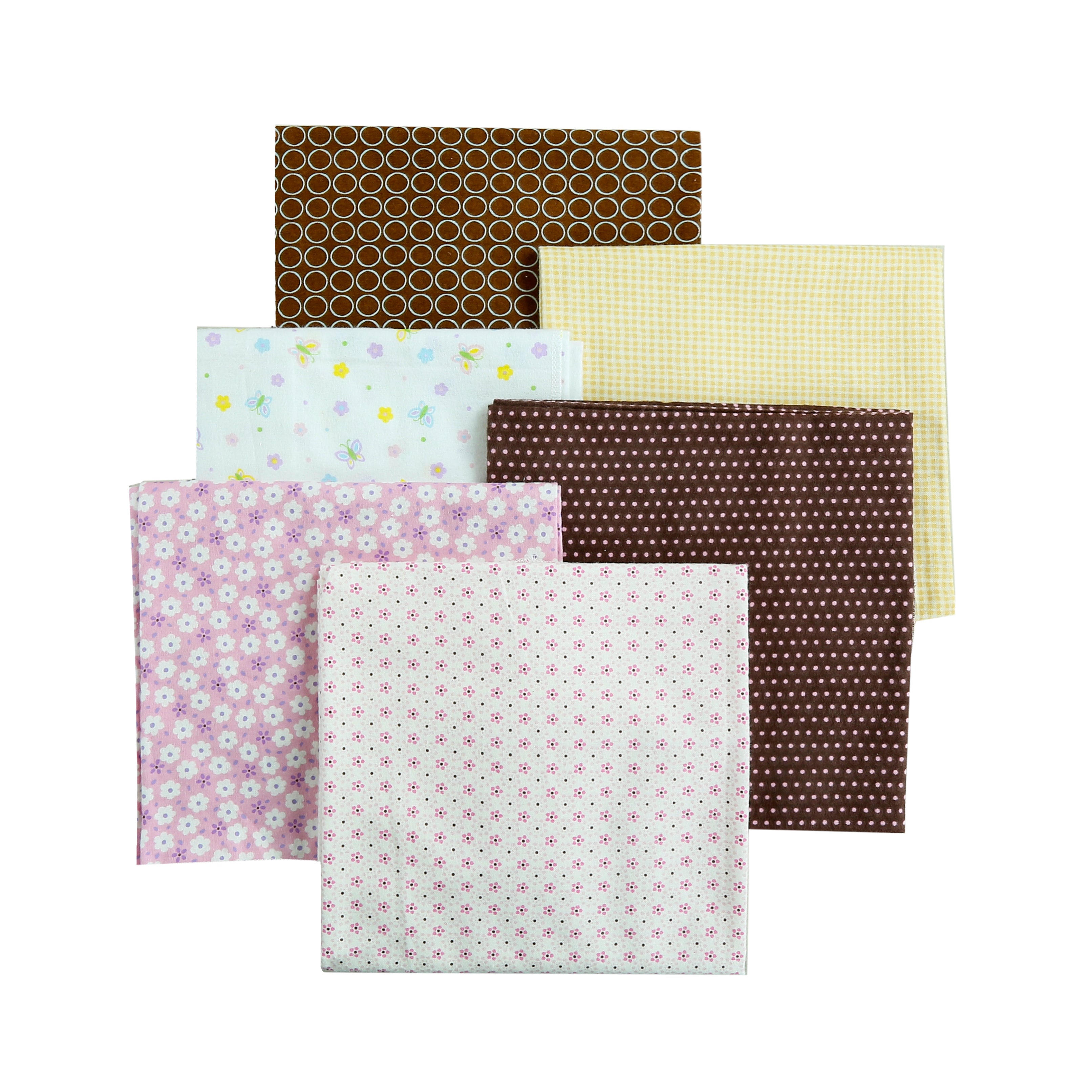 Receiving Blankets Girl Baby Pink Brown Flower Butterfly Polka Dot