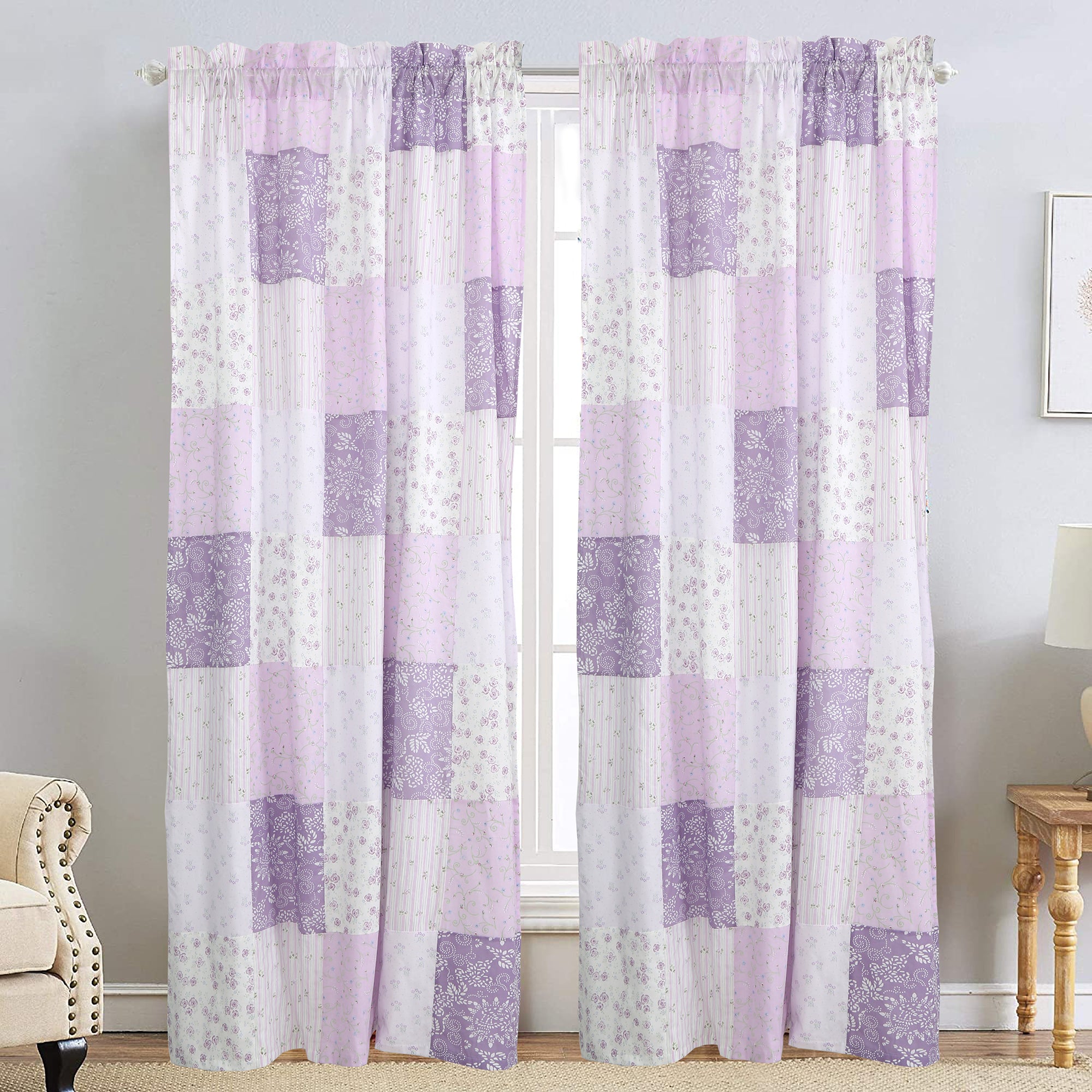 A pair of wisteria purple drapes Window curtain panels, on sale Premier Prints shakes decorator cotton