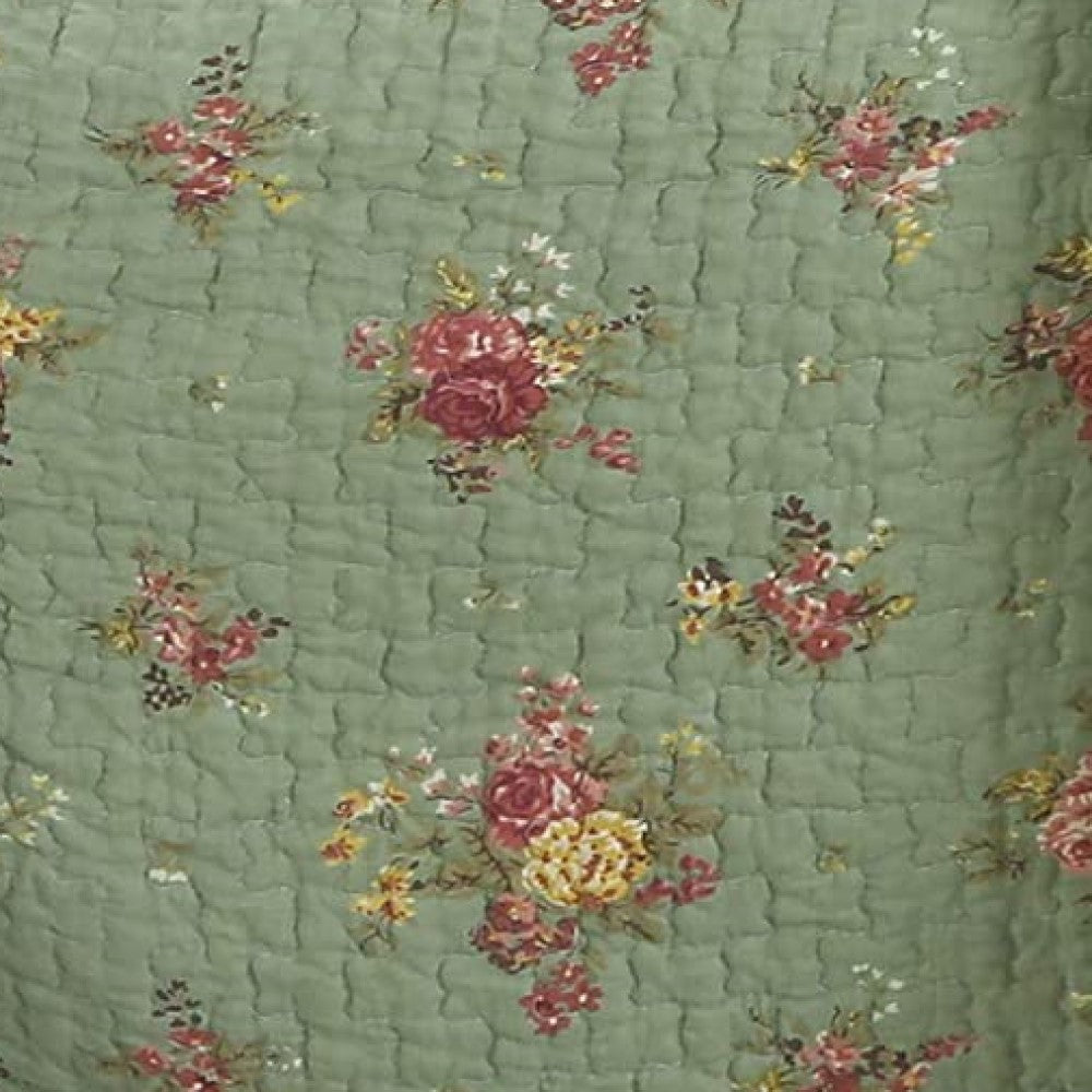 Green floral throw discount blanket