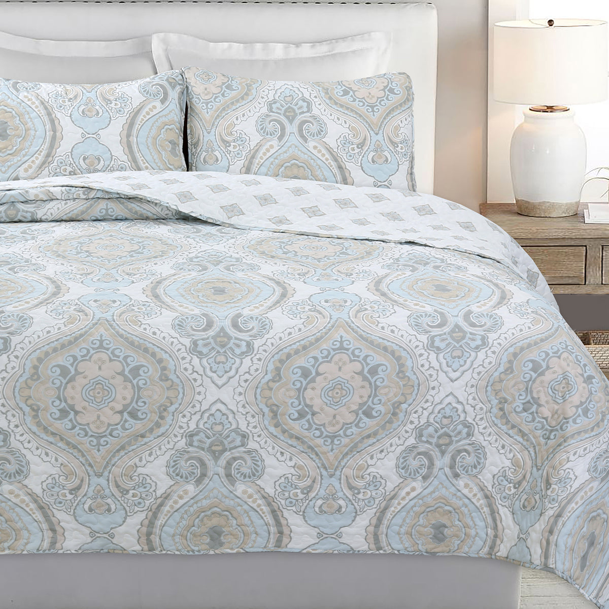 Gray and deals tan bedding