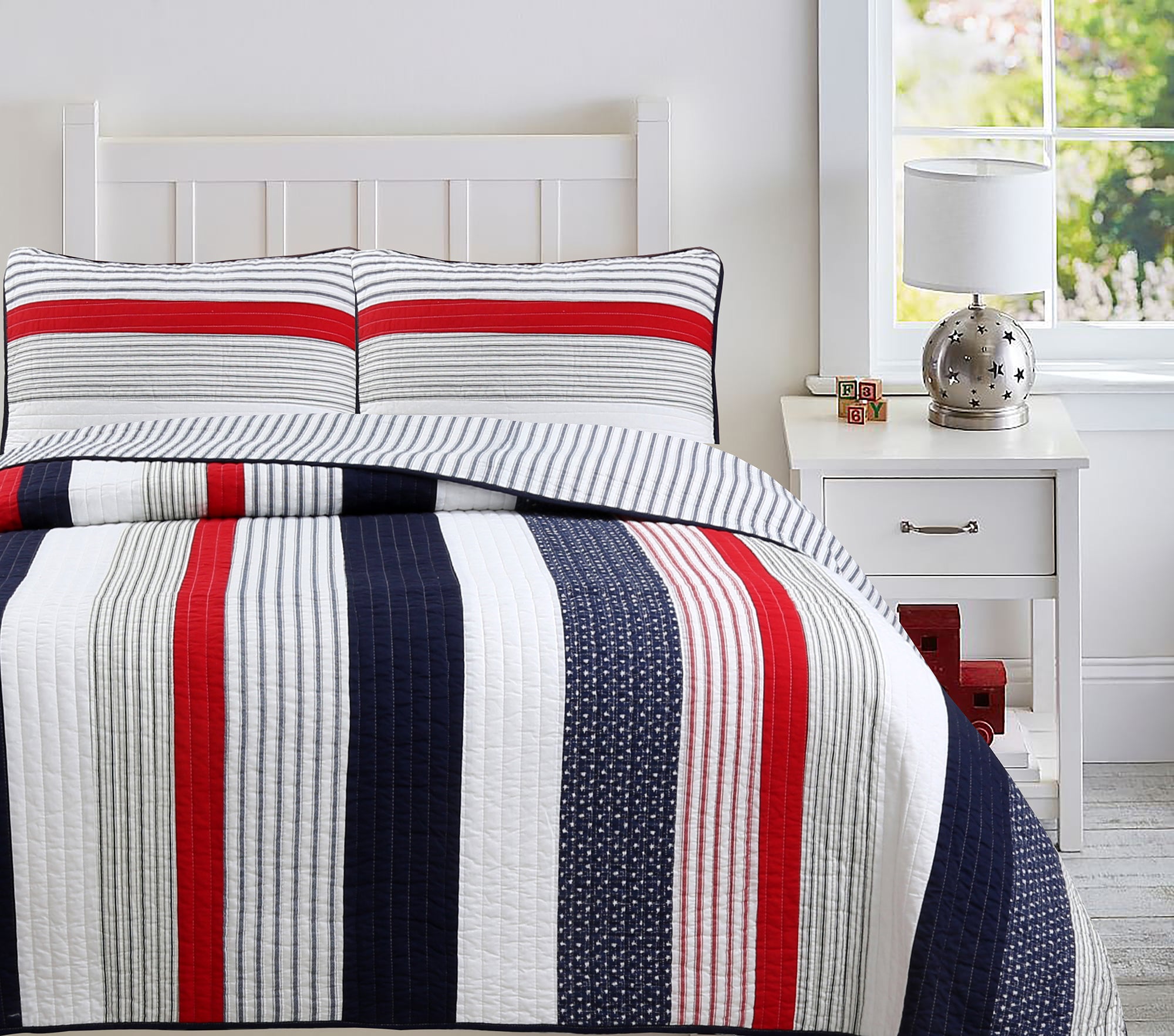 Patriotic Red White Blue Quilt outlet