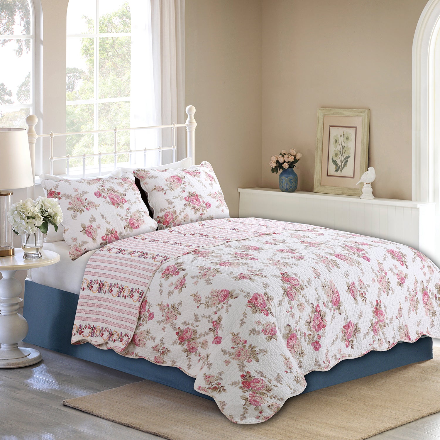 Cozy Line Home Fashions Floral Vine Country Cottage Flower Garden