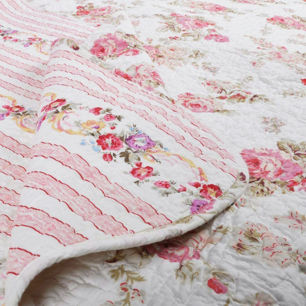 Pink floral online throw